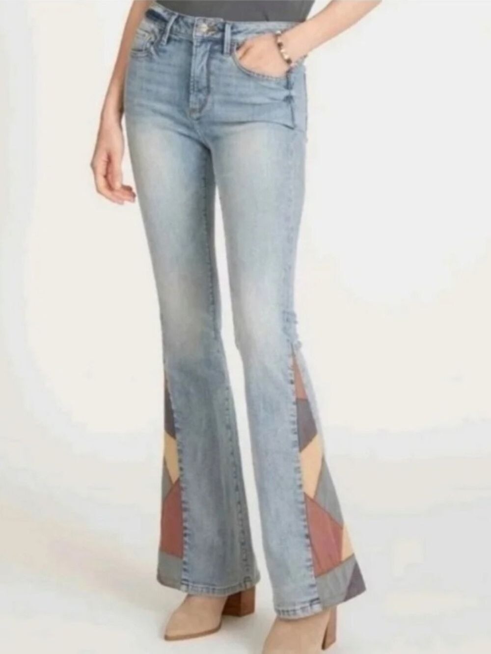 Driftwood Boho Farrah Patchwork Flare Jeans - Picture 2 of 11
